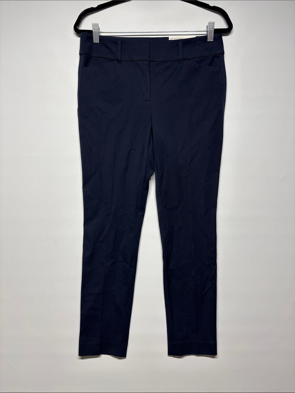✨ LOFT Outlet Sutton Skinny Ankle Mid Rise Pants Navy Size 4 NWT - Picture 2 of 15